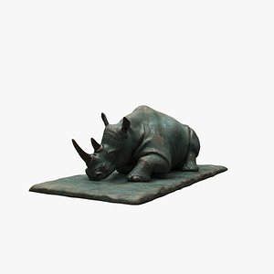 3D Sculpture Sleeping Rhino