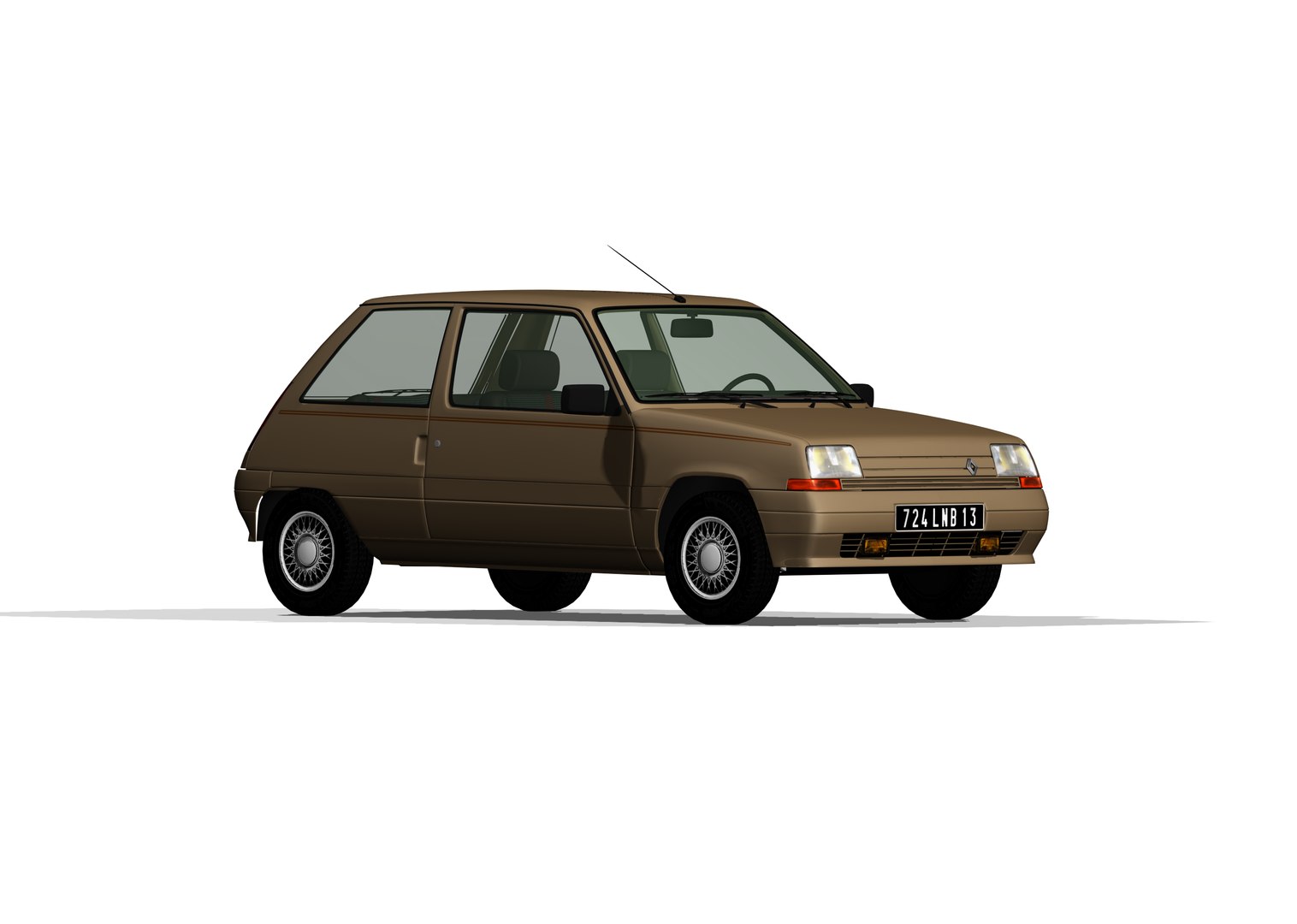 Alezan Models 1/43 – Renault Super 5 Baccara 3 Portes 1988 – Miniature Résine Grise – Collection