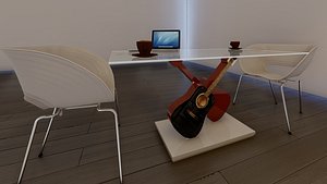 Dining table   Guitar - 3D 3D model
