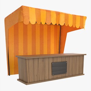 3D Market Fair Stall with Canopy 02