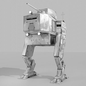 3D Panzer Mech Walker with RIG and LOWPOLY Winter Camo