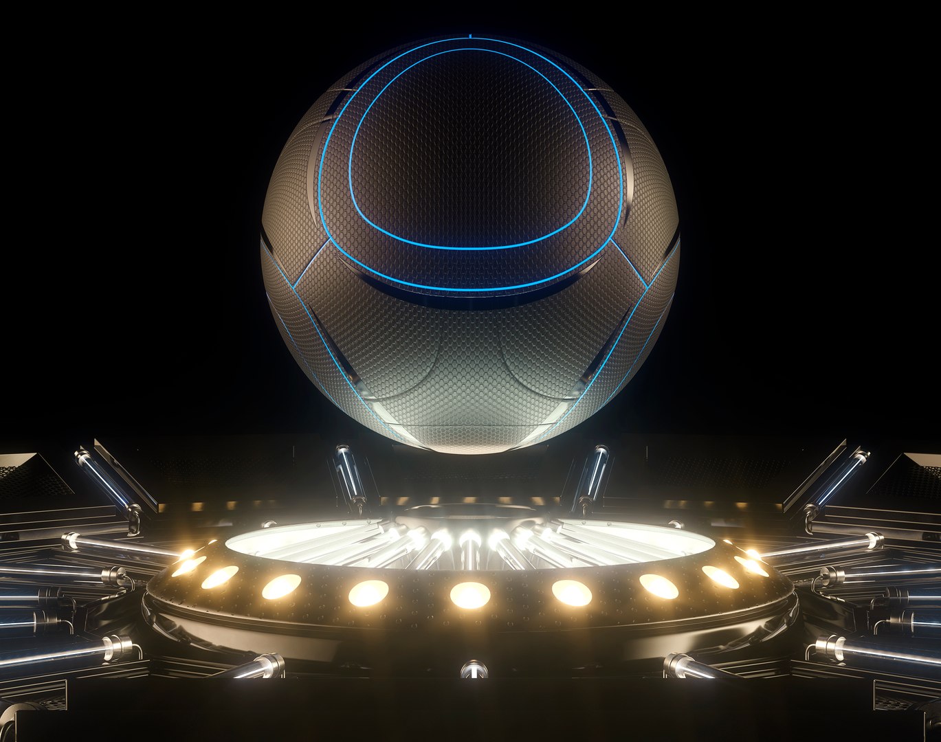 3D Futuristic Soccer Ball And Stage - TurboSquid 2128401