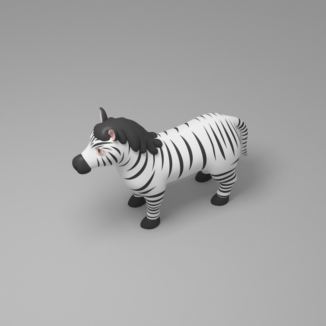 Zebra Cartoon Model - TurboSquid 2370774