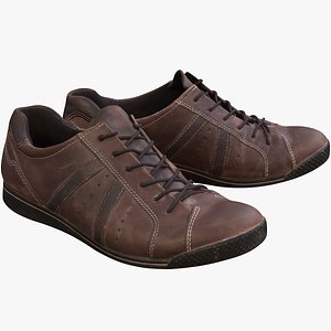 3D Brown Low Shoes