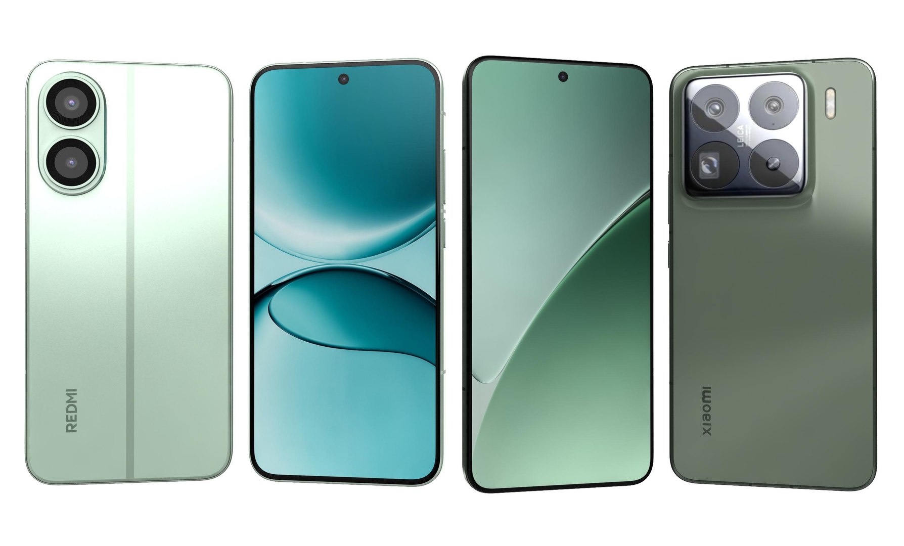 Xiaomi Redmi Turbo 4 Pro Green And Xiaomi 15 Pro Green 3D Model