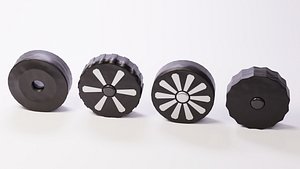 3D Set of rubber tires for retro cartoon cars model