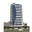 Business centre building in microdistrict
