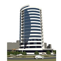 Business centre building in microdistrict