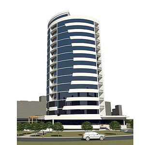 Business centre building in microdistrict