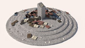 Old Ancient Rock Altar 3D model