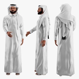 3D Arab Man  handshake model