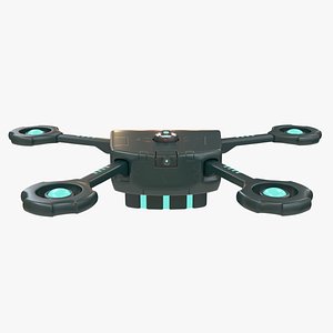 3D Sci-fiction drone 3d model rigged  animated