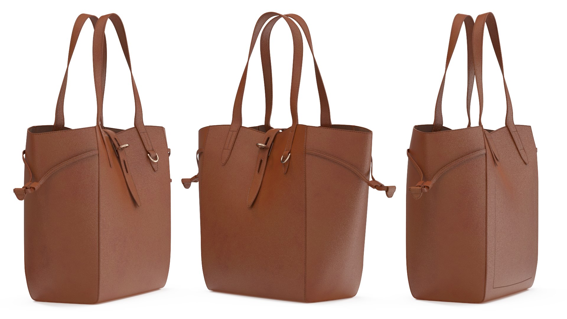 3D Brown Leather Tote Bag On Mannequin Model - TurboSquid 2097708