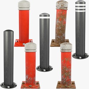 Road Safety Bollards Collection V3 3D model