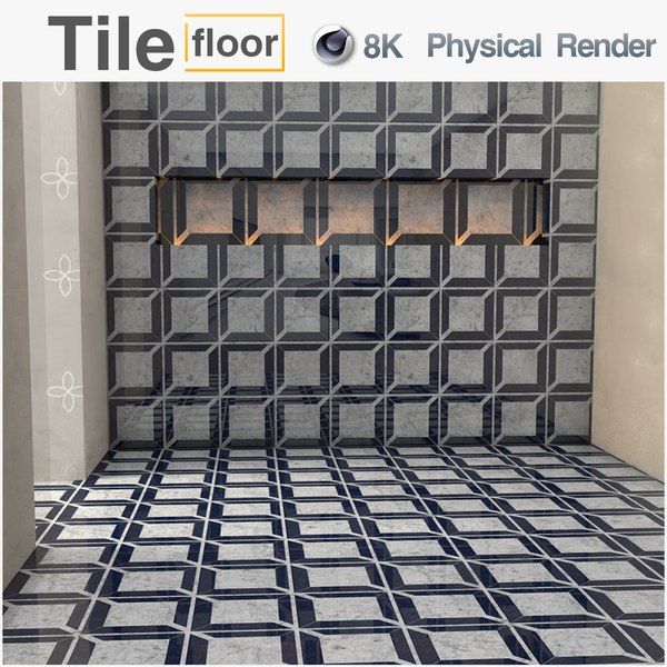 modèle 3D de Texture PBR 8K Carreaux de sol C4D Physical Render 0076 ...