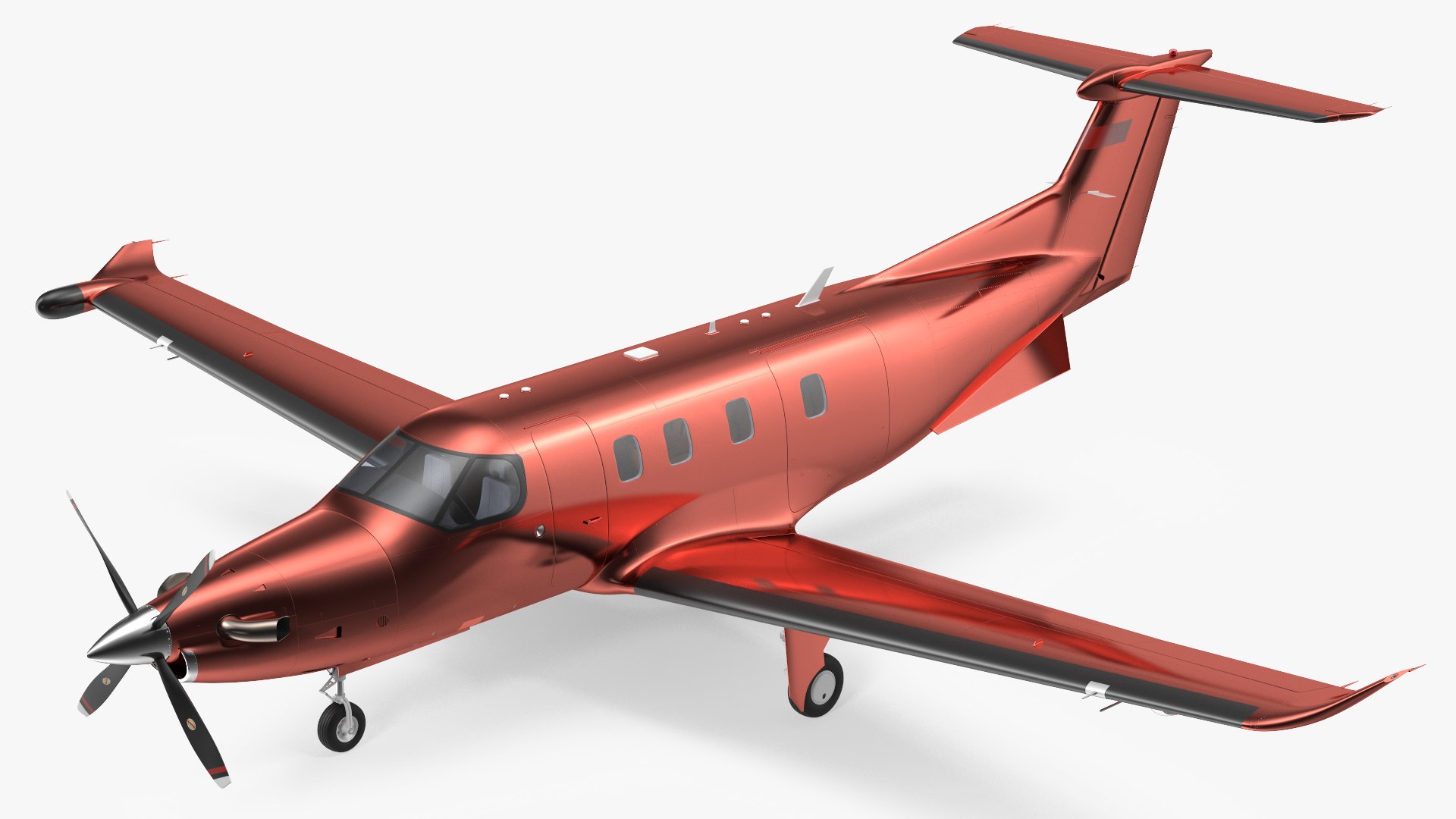 Turboprop Business Aircraft Rigged 3D model preview