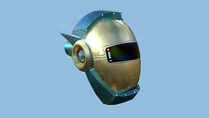 3D model SciFi Helmet 05 - Blue Gold Iron - Character Design Fashion