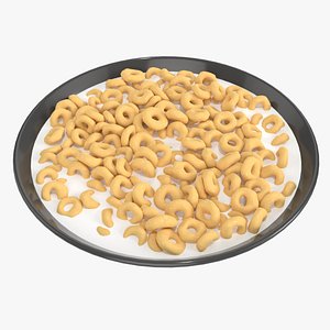 3D model Bowl of Honey Cheerios with Milk