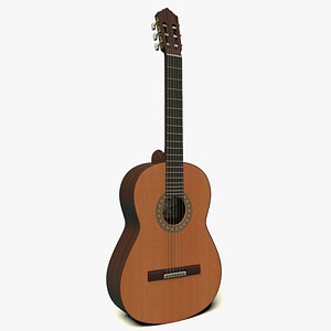 3d model classical guitar