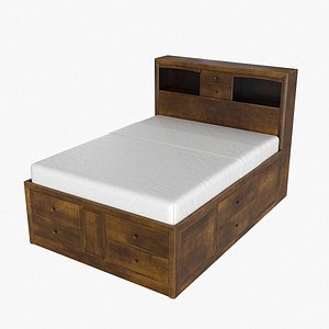 BookcaseStorageBedWarmBrown