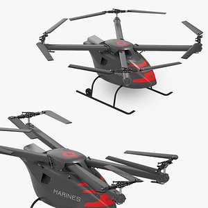 3D US Navy Offshore Cargo Delivery Drone Rigged for Maya