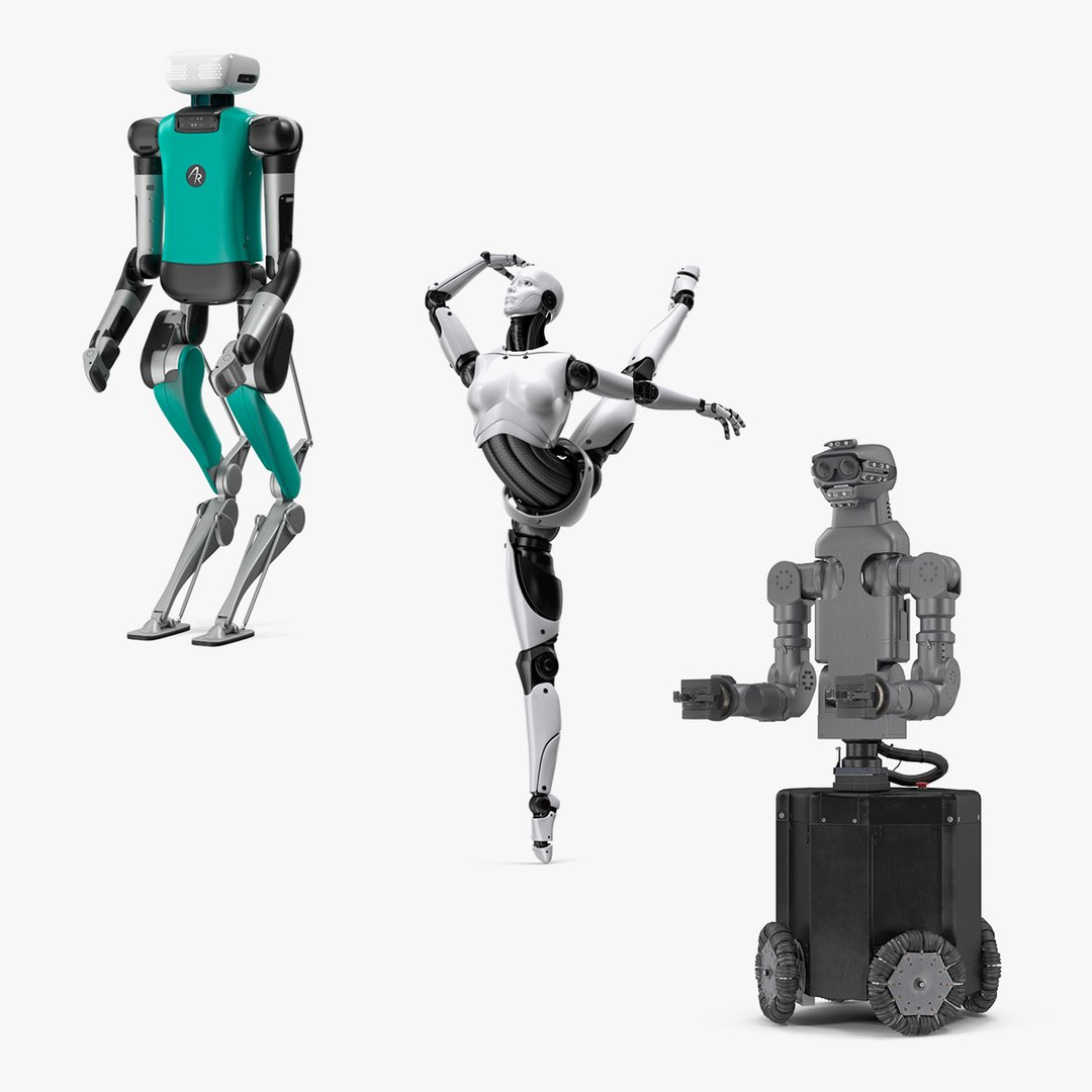 Rigged Robots Collection 9 3D model preview