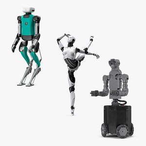 Rigged Robots Collection 9 3D model