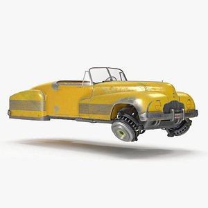 Futuristic Aerocar Yellow Old 3D model