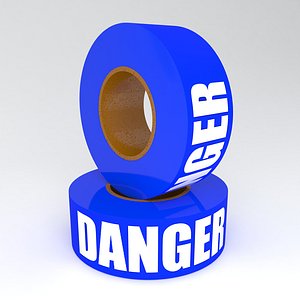 3D DANGER Tape Blue model