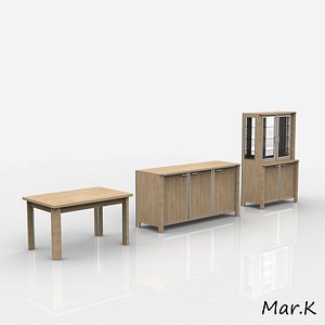 dining room furniture 3d 3ds