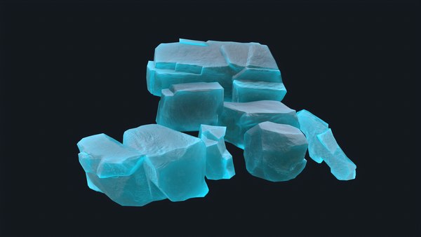 3D Ice Rocks Set