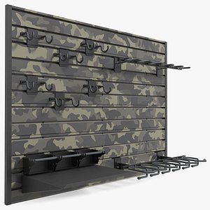 Wall Mounted Gun Display 3D model
