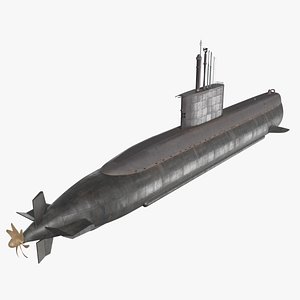 Jang Bogo-Class Military Submarine Vessel Rigged for Cinema 4D