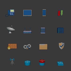 Network Icons Pack 3D