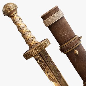 3D Viking style two-handed sword Hofand sword PBR Material model