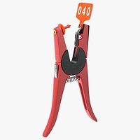 Animal Ear Tag Applicator With Ear Tag