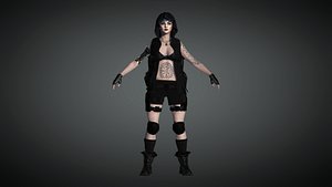 Cyber Punk Female Character 16 3D model