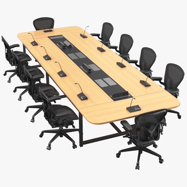 3D Full Detailed Conference Table