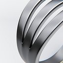 Triple Split Band Ring - Minimal Geometric Cutout 3D print model