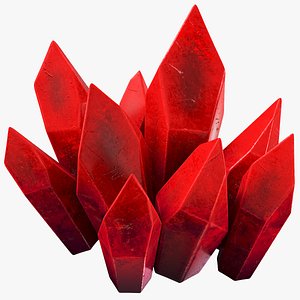 3D red crystals model