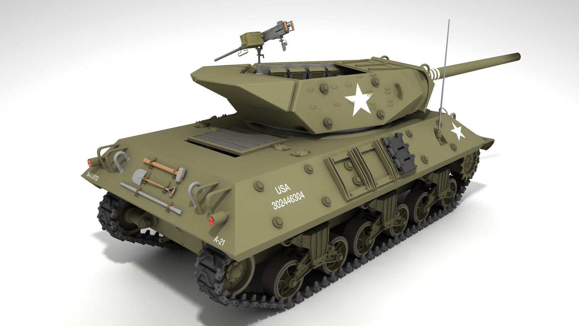 3D Tank Destroyer M10 Wolverine - TurboSquid 1714345