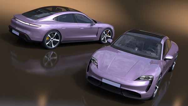 modelo 3d Coche deportivo eléctrico sedán color lila - TurboSquid 2300587
