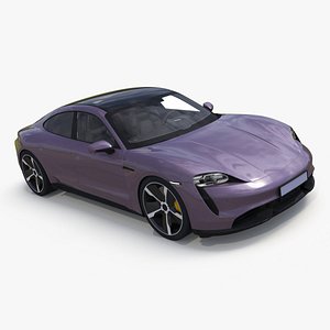 3D Electric Sports Car Sedan Lilac model