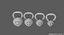 3D model kettlebell set