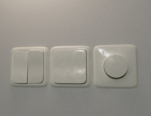 realistic wall light switch 3D model