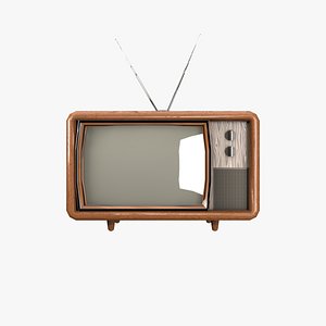 Old Classic Low-Poly Television Retro 3D Model