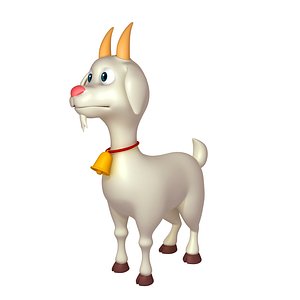goat cartoon character 3D model