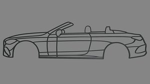 Mercedes Benz CLE Cabrio Wall Silhouette