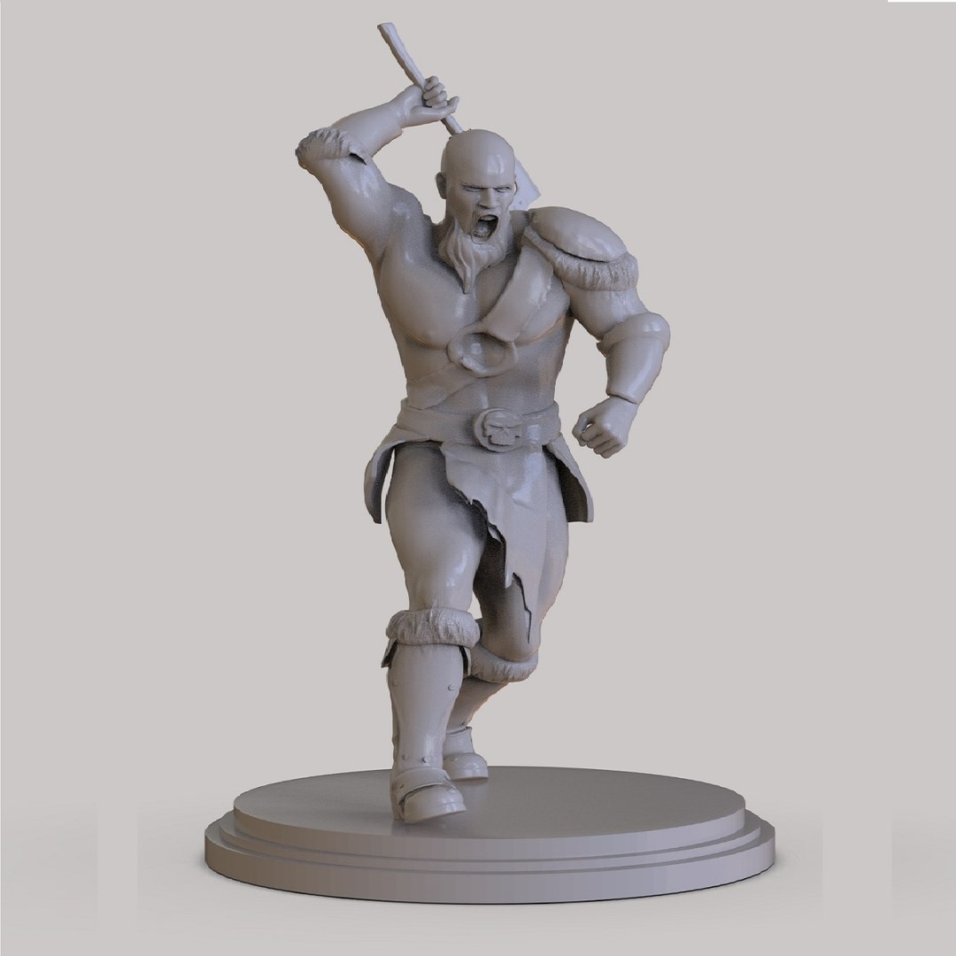 3D Barbarian Sculpture TurboSquid 2112011