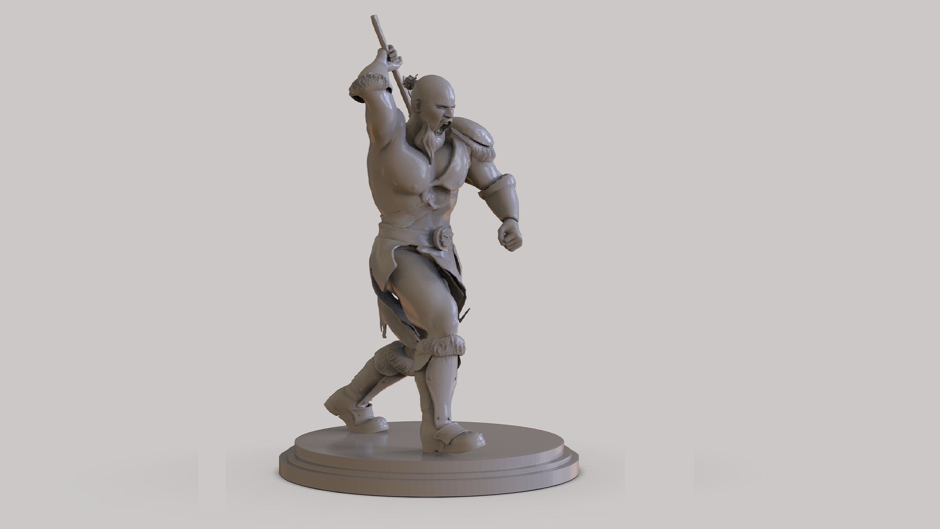 3D Barbarian Sculpture TurboSquid 2112011
